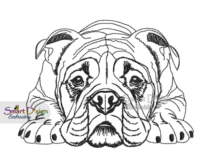 ENGLISH BULLDOG Sketch Motif