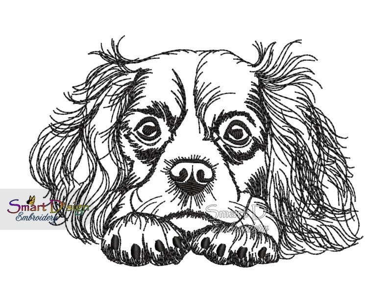 CAVALIER KING CHARLES SPANIEL Sketch Motif