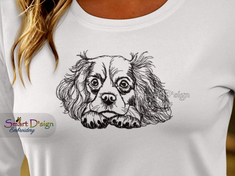 CAVALIER KING CHARLES SPANIEL Sketch Motif