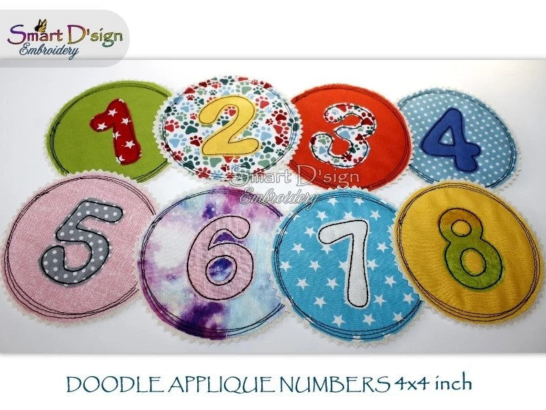 DOODLE APPLIQUE NUMMBERS Set