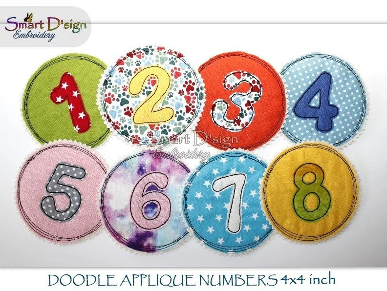 DOODLE APPLIQUE NUMMBERS Set