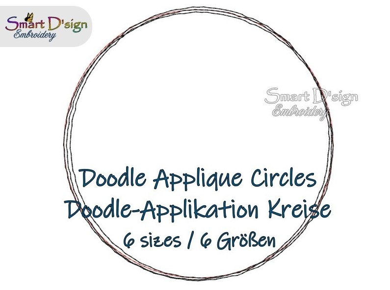 6 BLANK DOODLE APPLIQUE CIRCLES