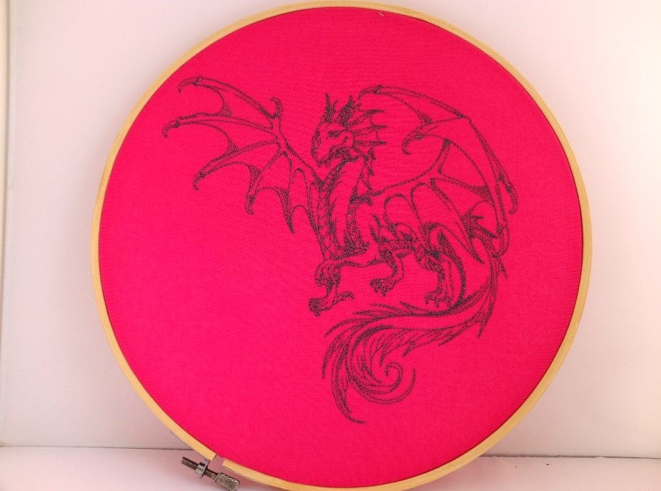 DRAGON - REDWORK LINE ART