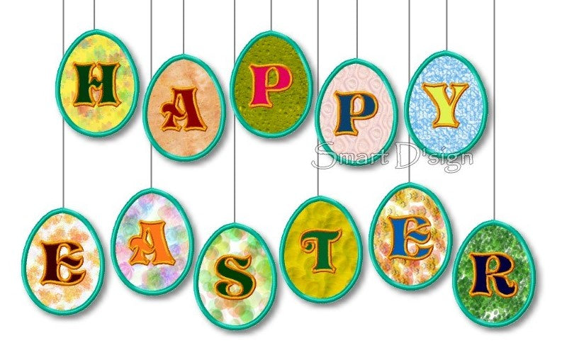 EASTER EGG APPLIQUE BUNTING 26 Letters