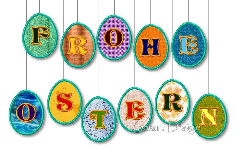 EASTER EGG APPLIQUE BUNTING 26 Letters