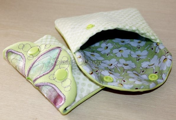 ITH EINFACHE QUILT BLUMENAPPLIKATION TASCHEN-Set