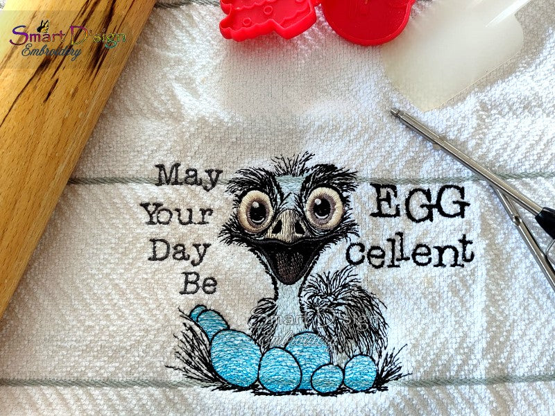 EMU EGG-CELLENT DAY Fill Stitch w. Doodle Outline