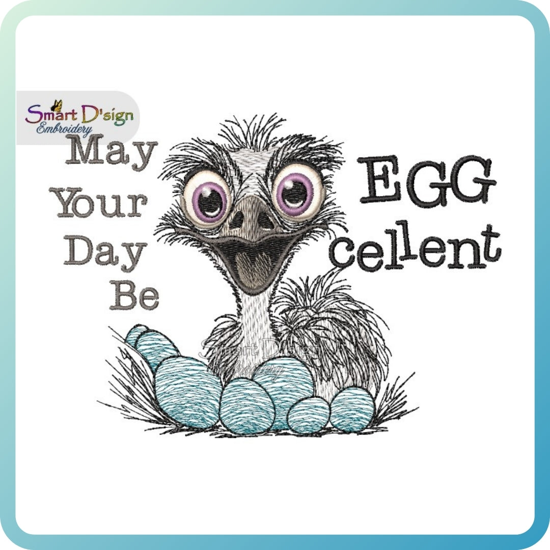 EMU EGG-CELLENT DAY Fill Stitch w. Doodle Outline