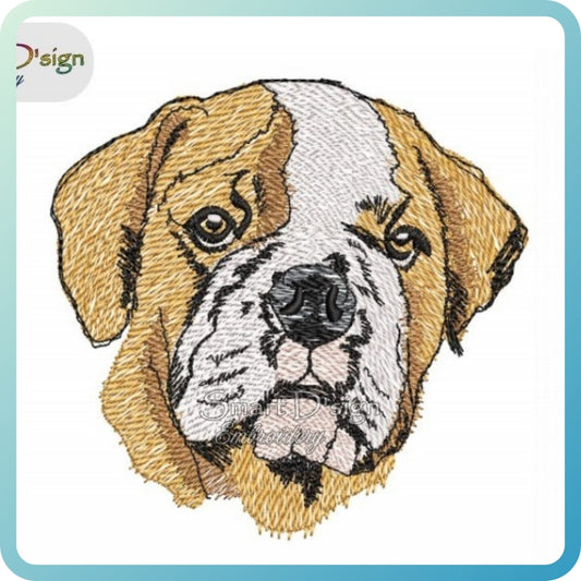 ENGLISH BULLDOG Fill Stitch Design