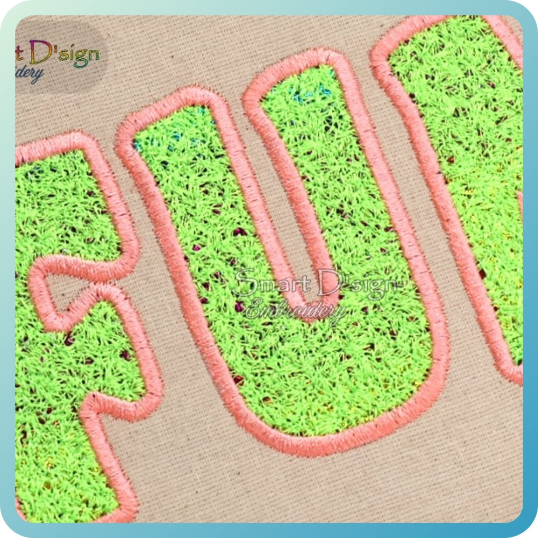 FAUX CHENILLE COASTER - APPLIQUE ALPHABET 26 Letters 10 Numbers