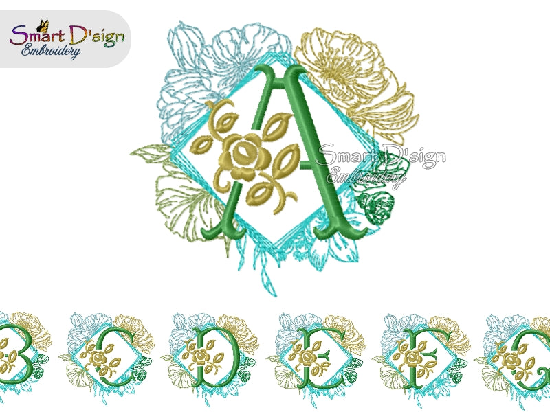 ZAUBERHAFTES BLUMEN ALPHABET MONOGRAMM Megaset