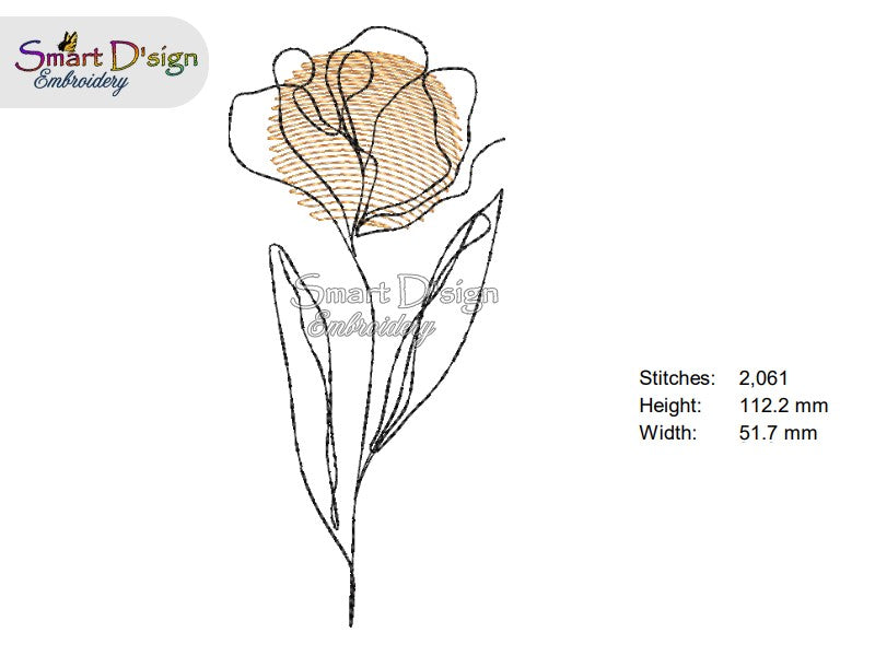 9x OUTBACK BLUMEN Line Art