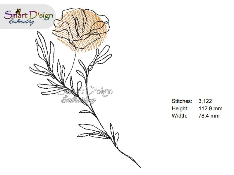 9x OUTBACK BLUMEN Line Art