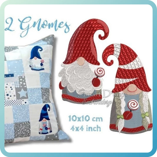 CHRISTMAS GNOME PAIR 4x4 inch Tomte Nisse