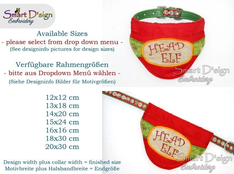 HEAD ELF - ITH CHRISTMAS Dog / Cat Bandana Collar