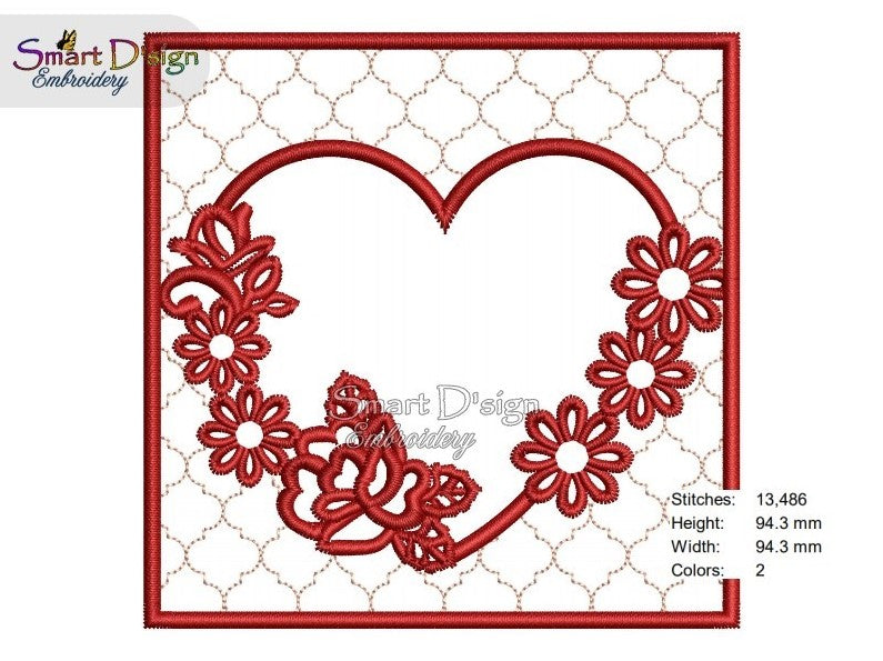 HEART FRAME QUILT SQUARE