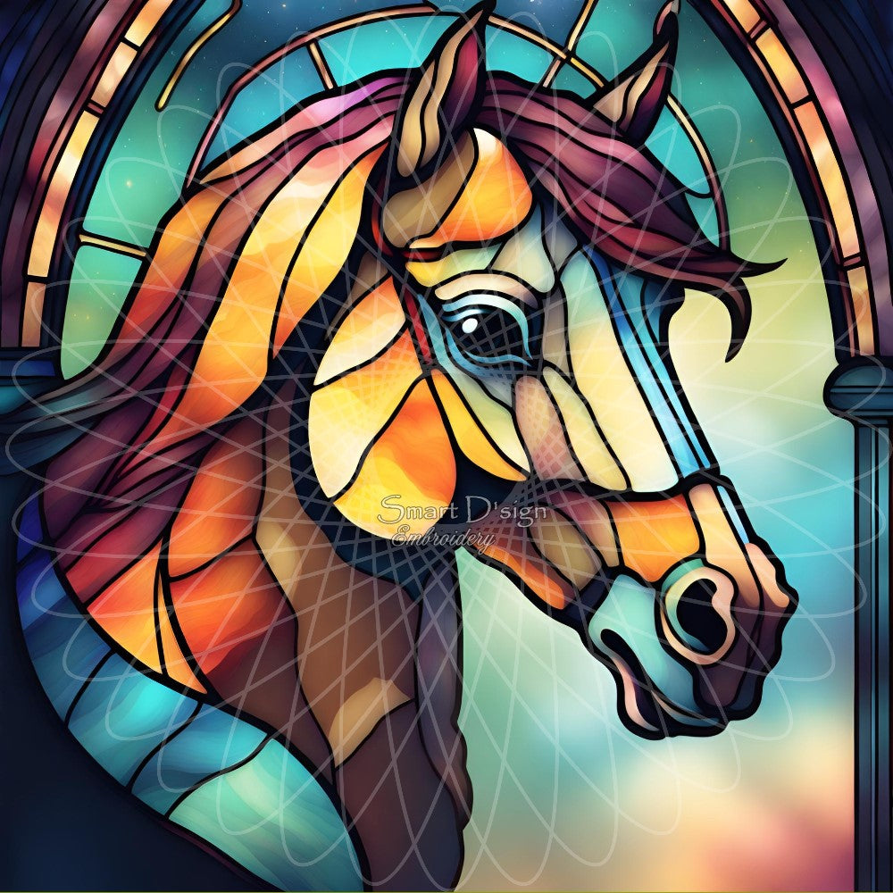 BEAUTIFUL HORSES - STAINED GLASS ARTWORK