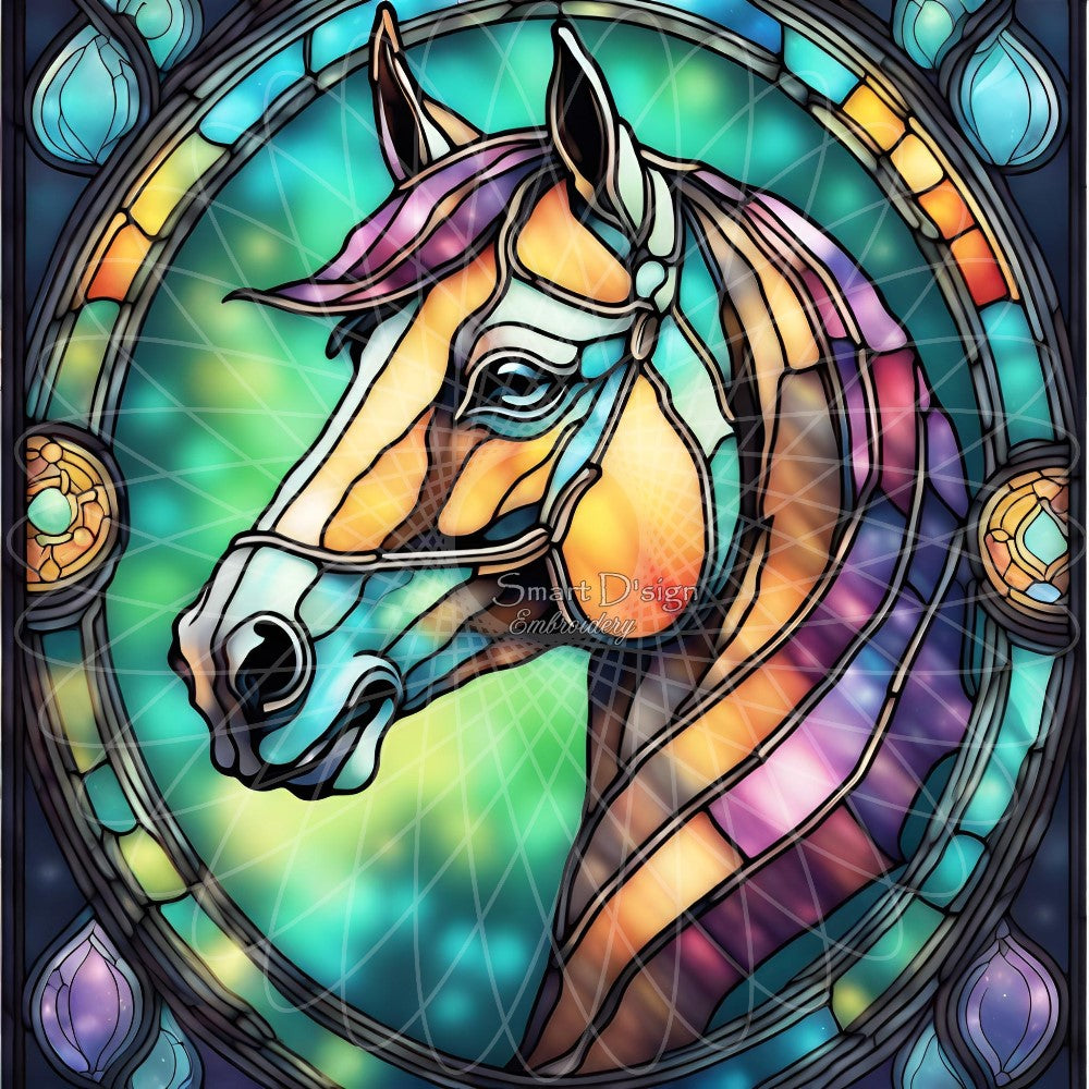 BEAUTIFUL HORSES - STAINED GLASS ARTWORK