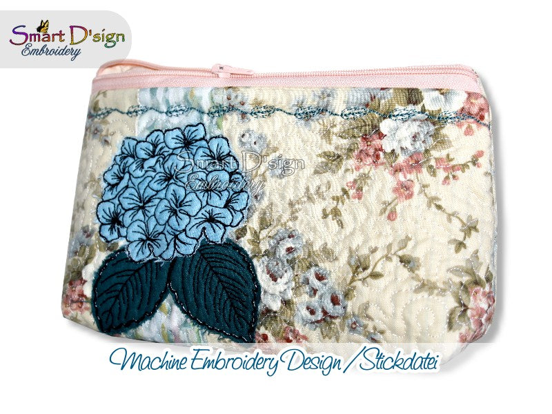 HORTENSIE PATCHWORK - ITH QUILT REISSVERSCHLUSS TASCHE