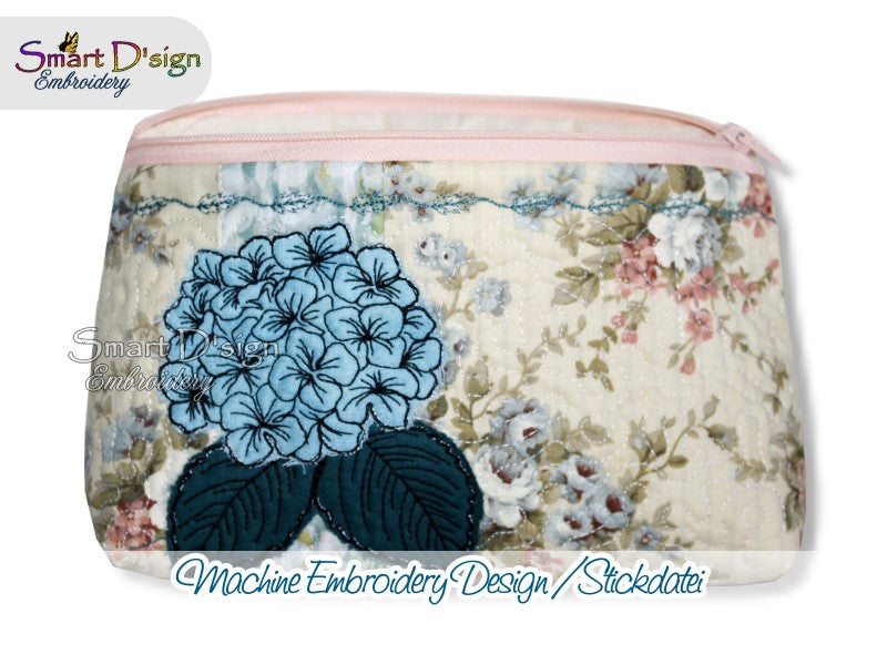 HORTENSIE PATCHWORK - ITH QUILT REISSVERSCHLUSS TASCHE