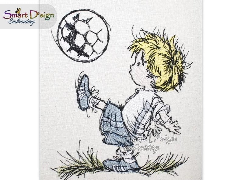 I LOVE SOCCER - Doodle Sketch