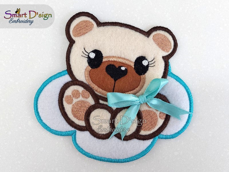 ITH TEDDY ON CLOUD - Puff Applique