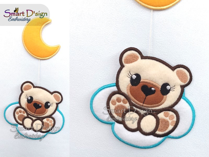 ITH TEDDY ON CLOUD - Puff Applique