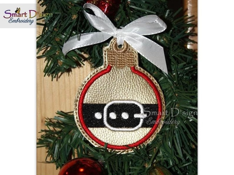 ITH SANTA BELT CHRISTMAS BAUBLE