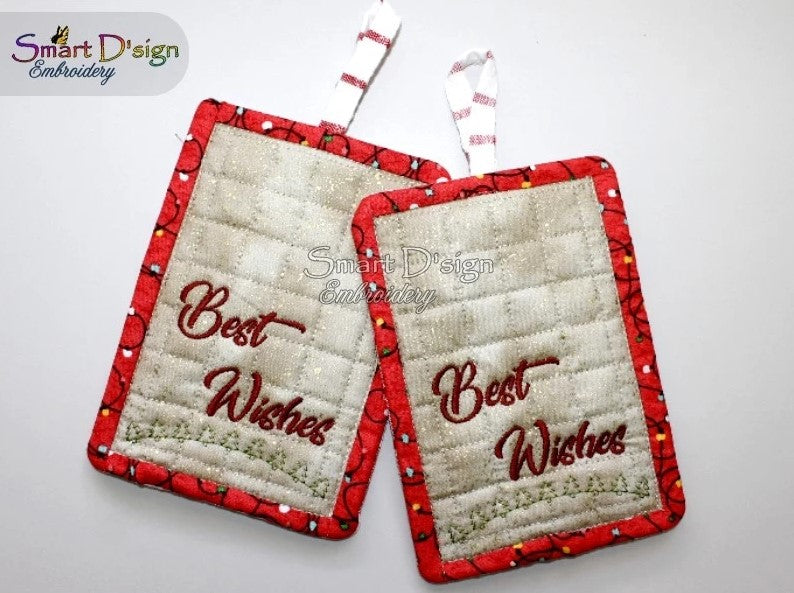 ITH SEASONS GREETINGS PATCHWORK POTHOLDER Set