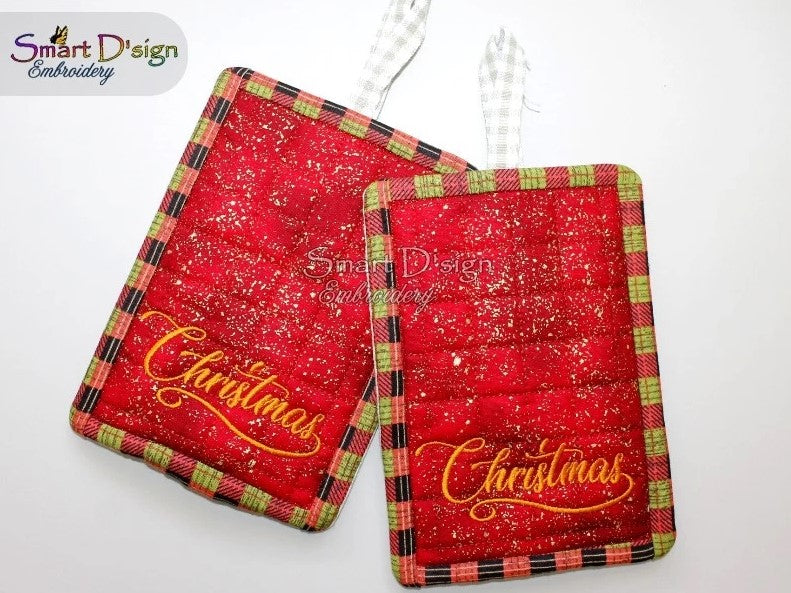 ITH SEASONS GREETINGS PATCHWORK POTHOLDER Set