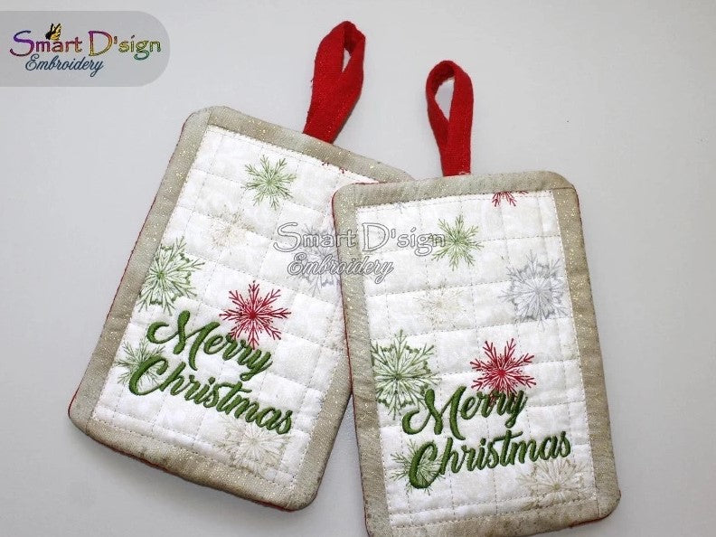 ITH SEASONS GREETINGS PATCHWORK POTHOLDER Set