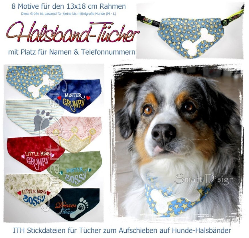 ITH DOG COLLAR BIBS - BANDANAS 5x7 inch