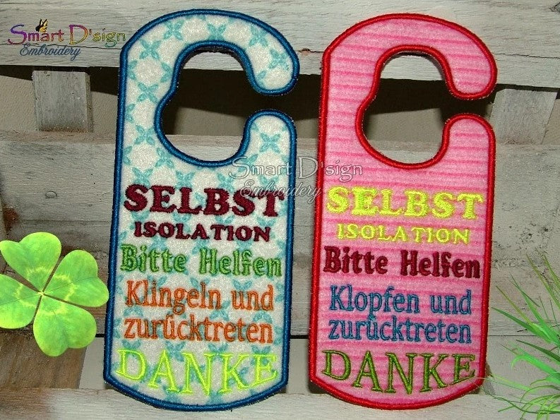 ITH DOOR HANGER - HELP SELF ISOLATION Set - GERMAN