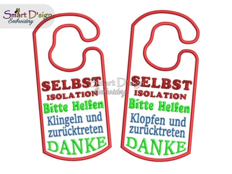 ITH DOOR HANGER - HELP SELF ISOLATION Set - GERMAN