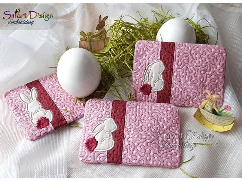 ITH EASTER BUNNY MUG RUG Set