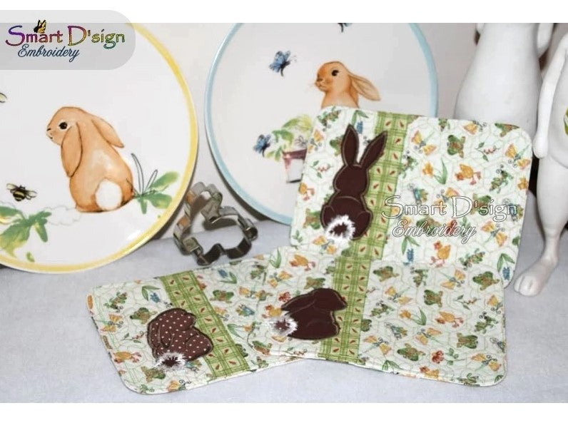 ITH EASTER BUNNY MUG RUG Set