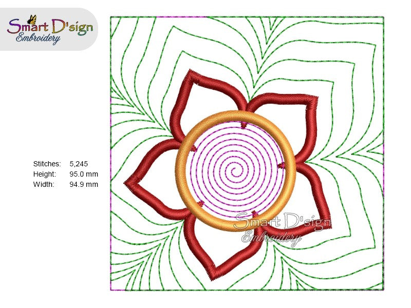 ITH BLUME APPLIQUATION ECHO Quilt Block