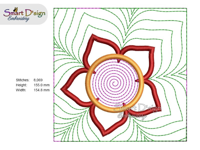 ITH BLUME APPLIQUATION ECHO Quilt Block