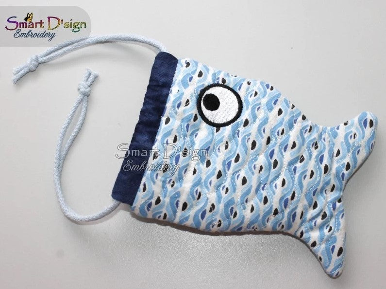 ITH FISH DRAWSTRING BAG