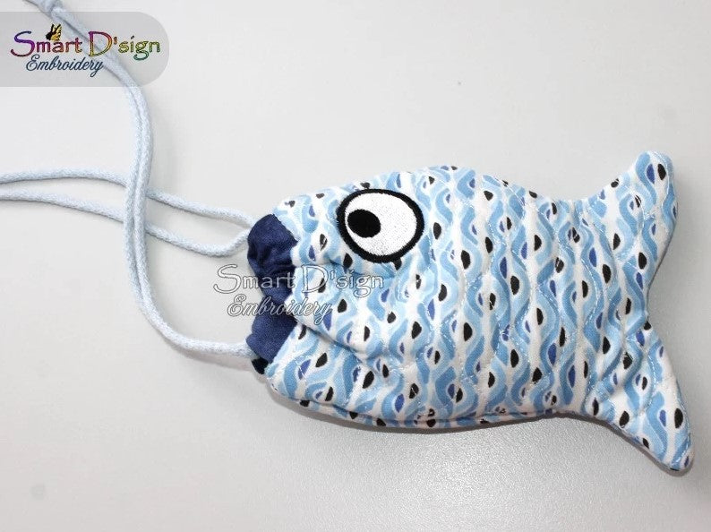 ITH FISH DRAWSTRING BAG