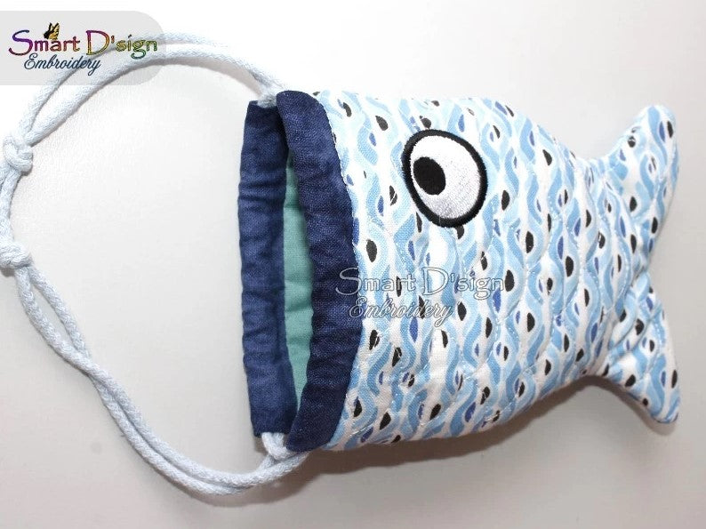 ITH FISH DRAWSTRING BAG