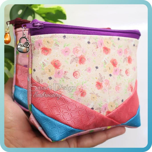 PATCHWORK DELIGHT - EXCLUSIVE Flat Bottomed ITH ZIPPER BAG