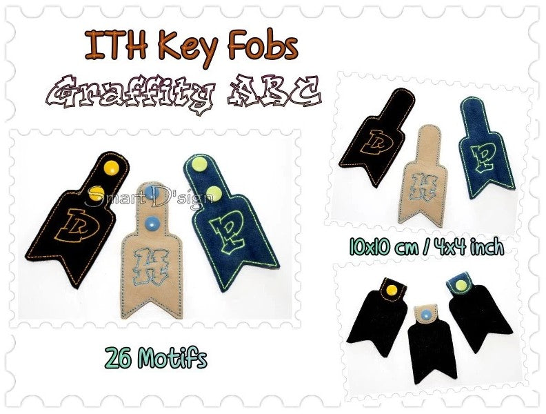 ITH GRAFFITY KEYF FOBS Full Alphabet Set