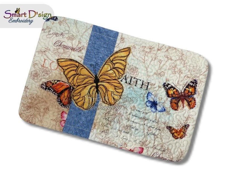 ITH PATCHWORK MugRug - SCHMETTERLING in Doodle Applikation