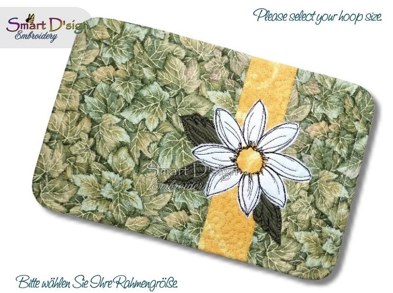 ITH PATCHWORK MUG RUG - DAISY Raw Applique