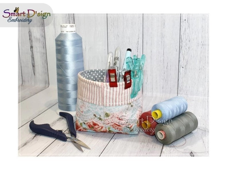 ITH ORGANISER BASKET VINTAGE PATCHWORK STYLE