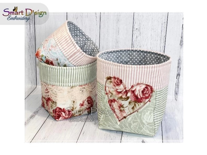 ITH ORGANISER BASKET VINTAGE PATCHWORK STYLE