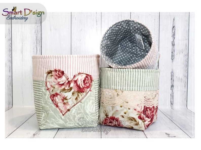 ITH ORGANISER BASKET VINTAGE PATCHWORK STYLE