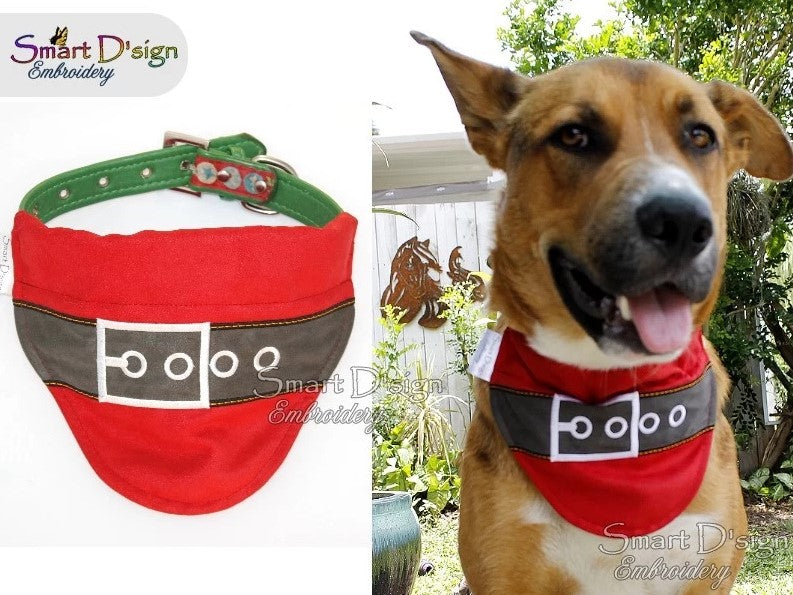 SANTA's BELT - ITH Dog / Cat Bandana Collar