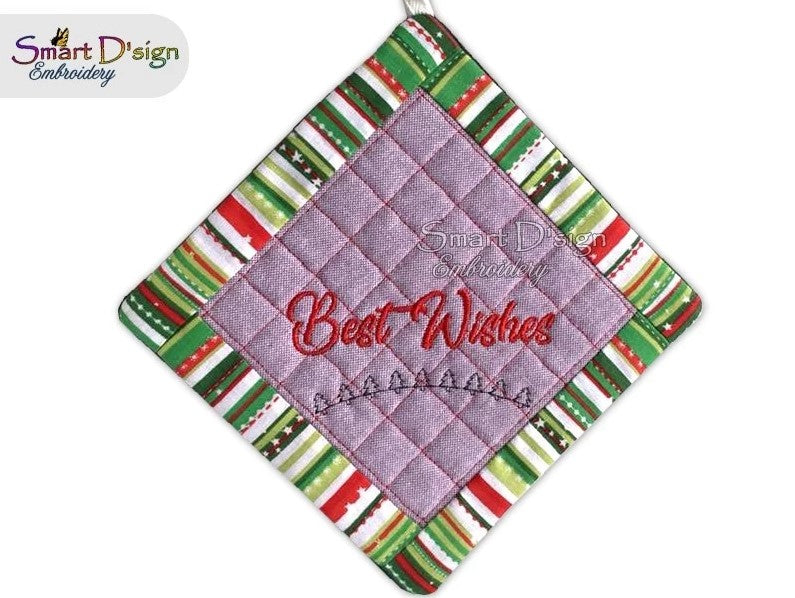 ITH SQUARE PATCHWORK POTHOLDER BEST WISHES